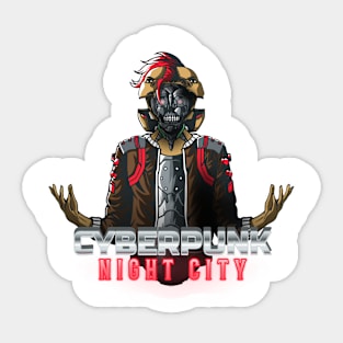 Cyberpunk Night City Cyborg Sticker